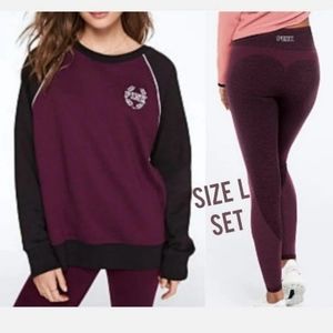 VS Pink Legging Crew Pullover & Seamless Tights